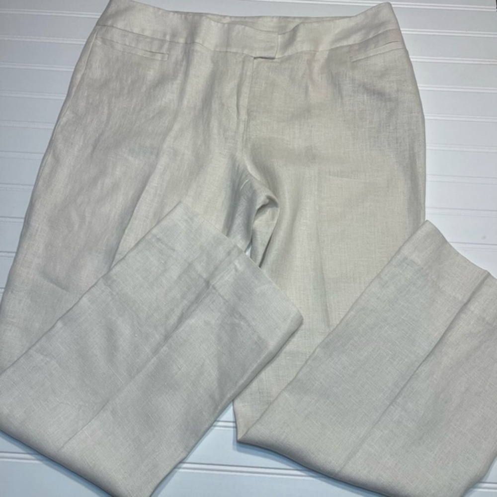 PREMISE Elegant Cream Women's Pants 100% Linen
